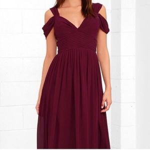 NWT, Lulu’s Bridesmaid Dress, Maroon, Large